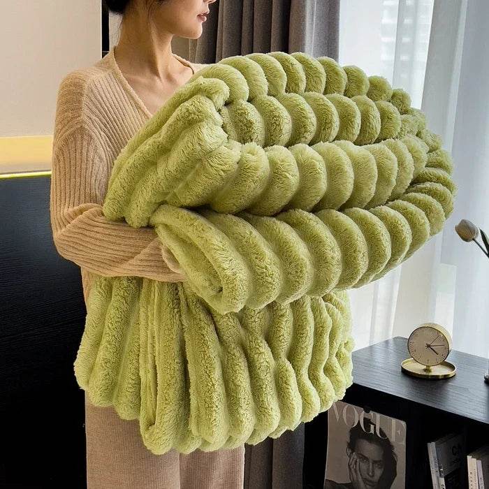 Thickened Wide Striped Multifunctional Blanket - Sleep Galleria