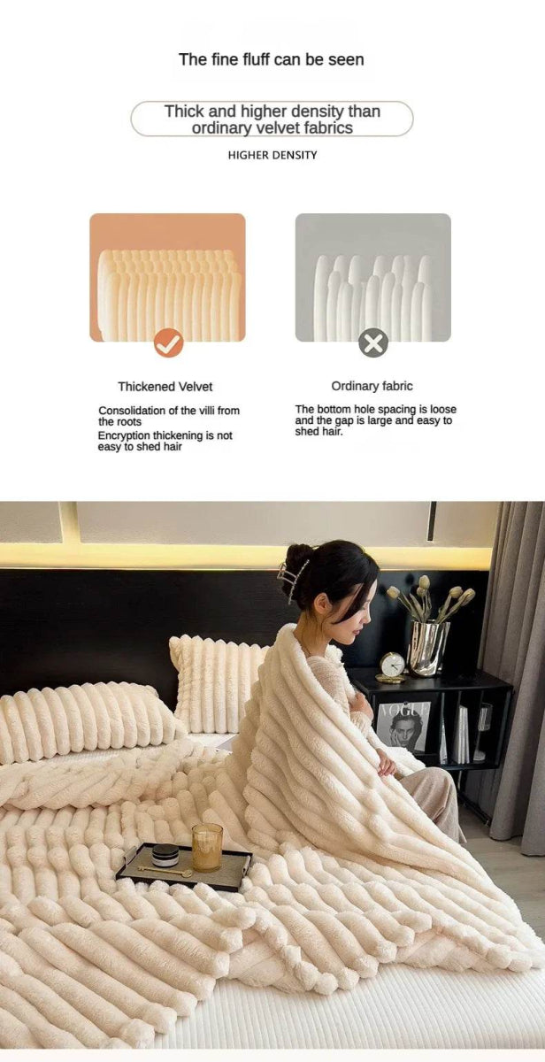Thickened Wide Striped Multifunctional Blanket - Sleep Galleria