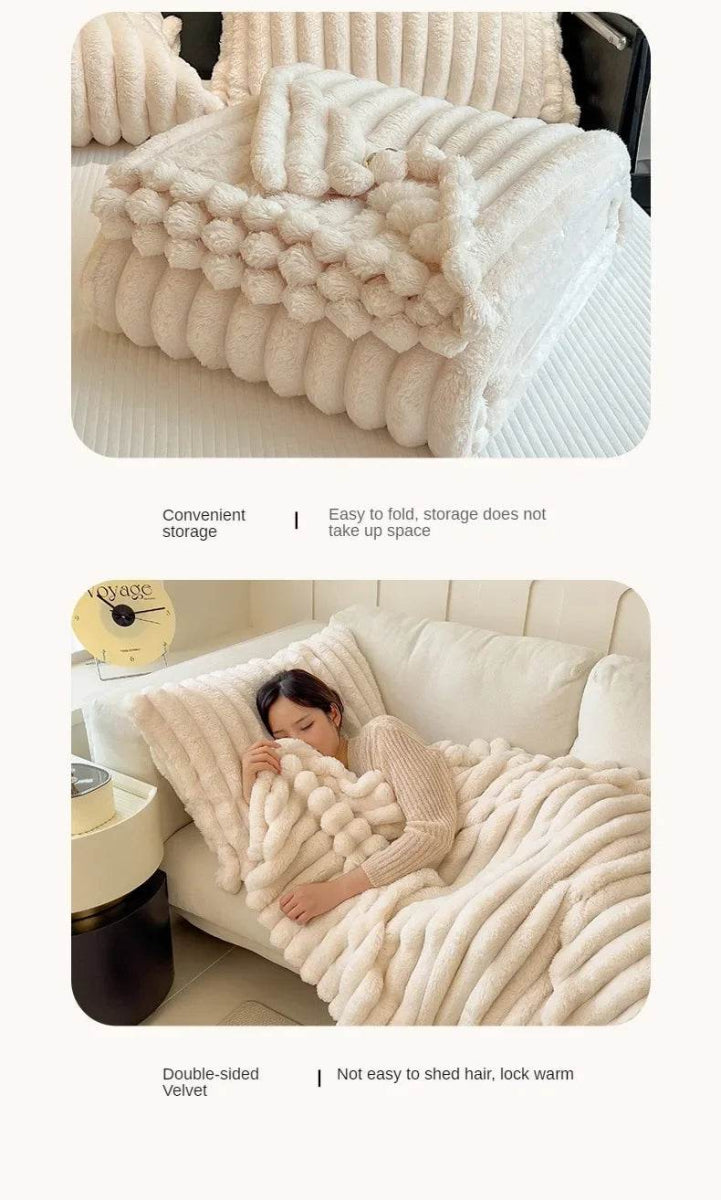 Thickened Wide Striped Multifunctional Blanket - Sleep Galleria