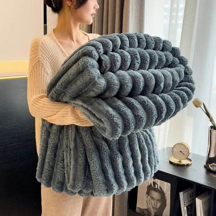 Thickened Wide Striped Multifunctional Blanket - Sleep Galleria