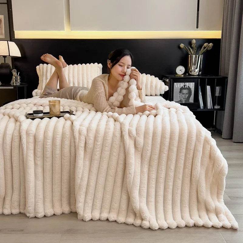 Thickened Wide Striped Multifunctional Blanket - Sleep Galleria
