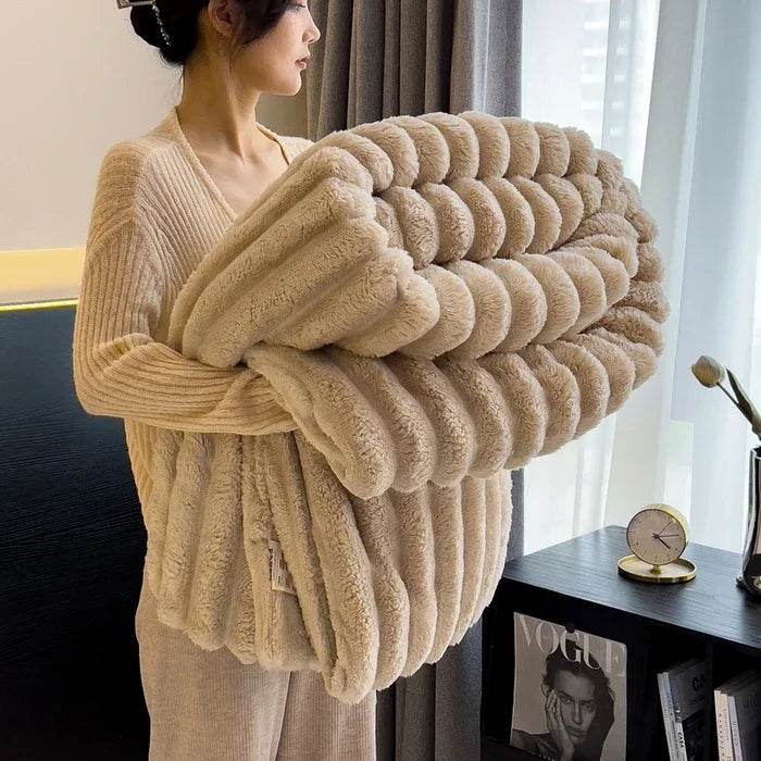 Thickened Wide Striped Multifunctional Blanket - Sleep Galleria