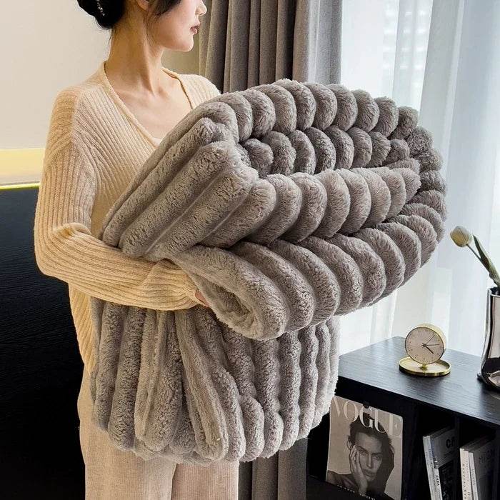 Thickened Wide Striped Multifunctional Blanket - Sleep Galleria
