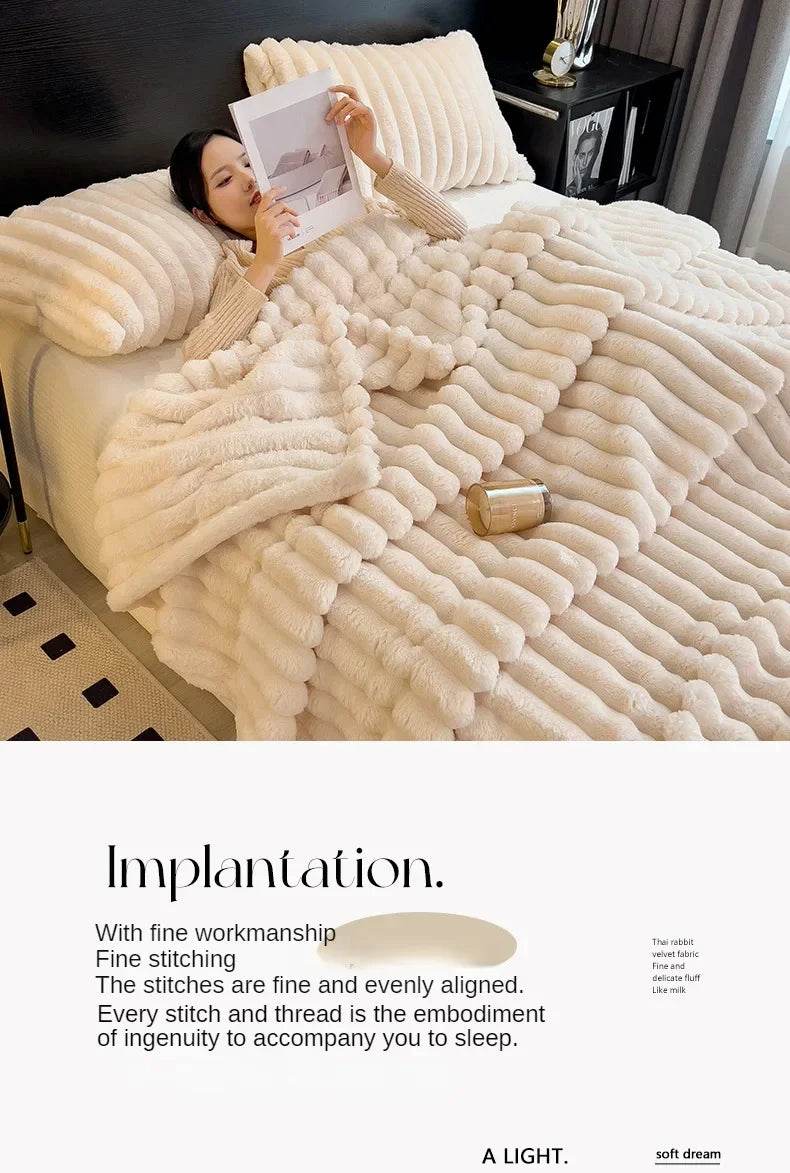 Thickened Wide Striped Multifunctional Blanket - Sleep Galleria