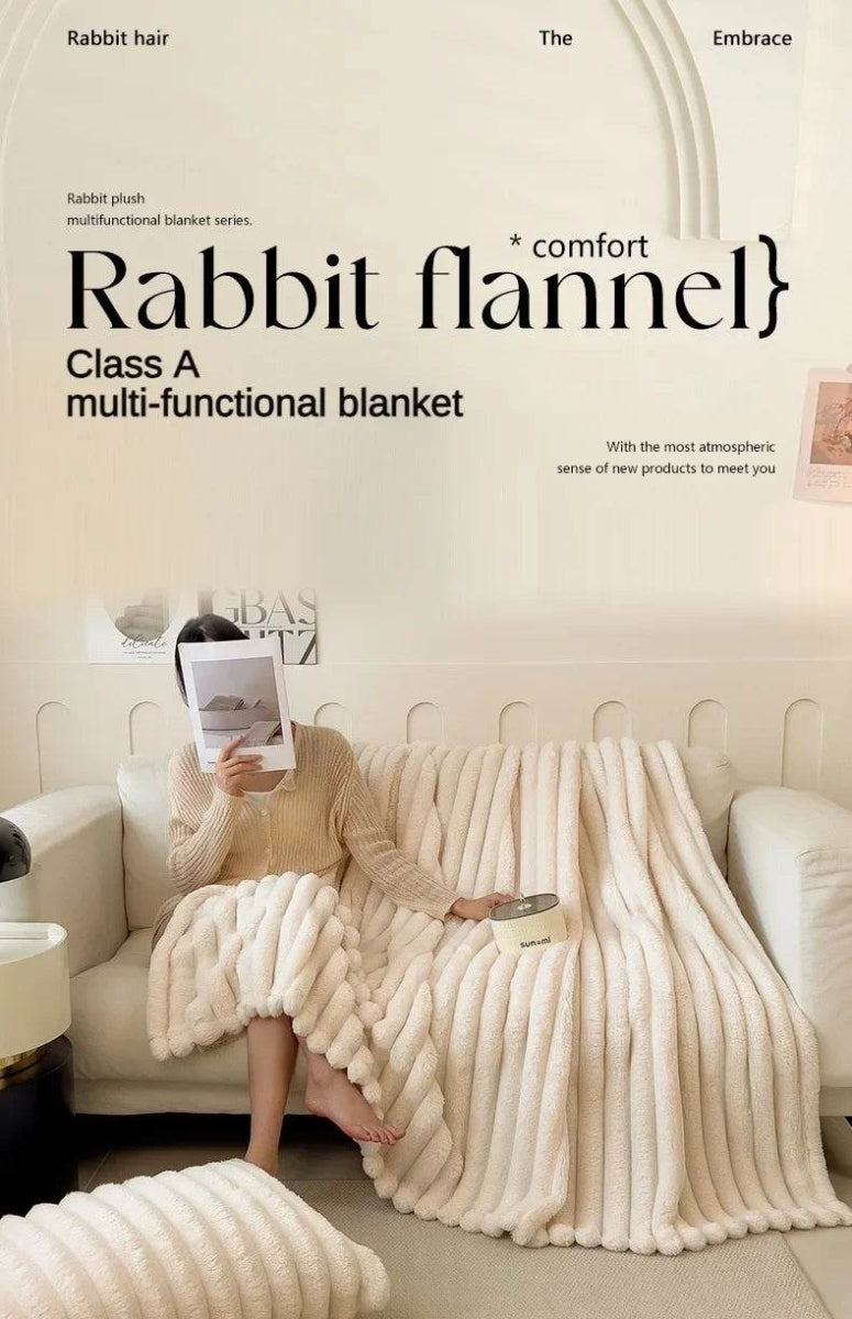 Thickened Wide Striped Multifunctional Blanket - Sleep Galleria