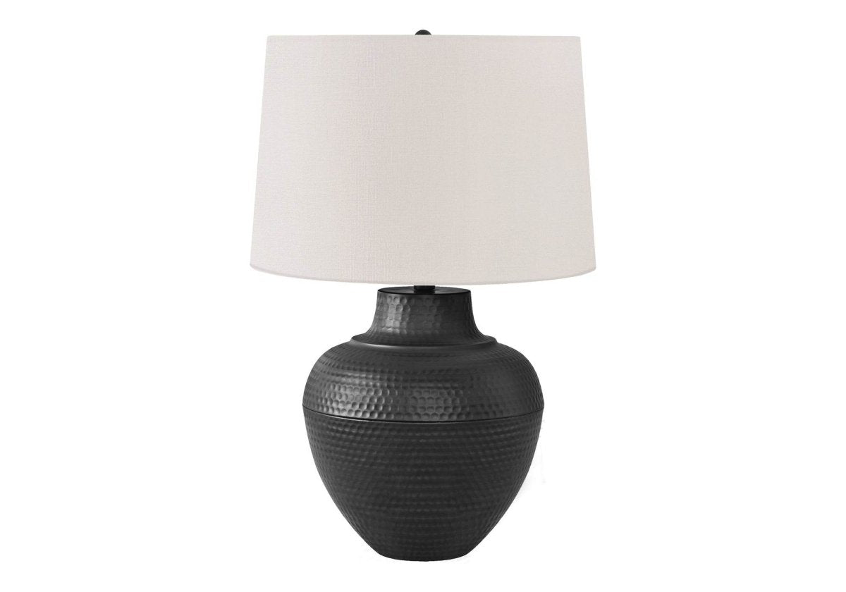 Transitional Black Metal Urn Base Table Lamp - Sleep Galleria