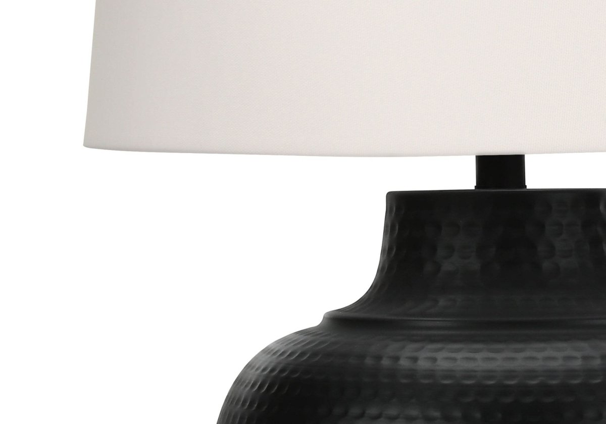 Transitional Black Metal Urn Base Table Lamp - Sleep Galleria