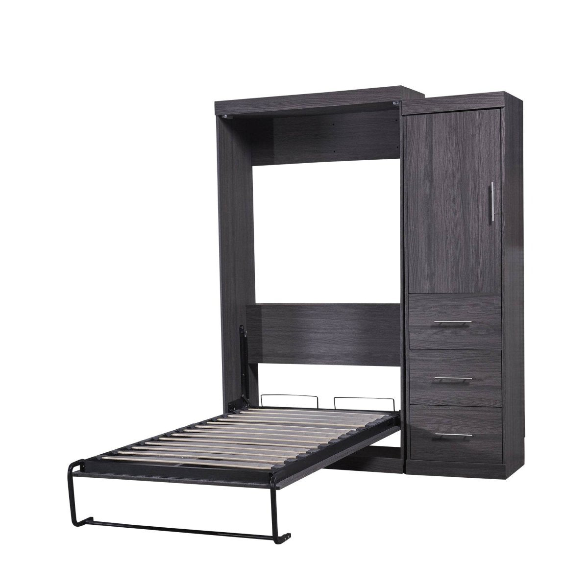 Twin Foldable Murphy Bed With Wardrobe And Drawers - Sleep Galleria