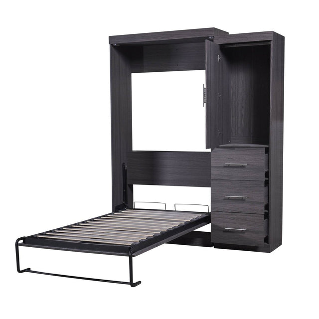 Twin Foldable Murphy Bed With Wardrobe And Drawers - Omega Lifestyles