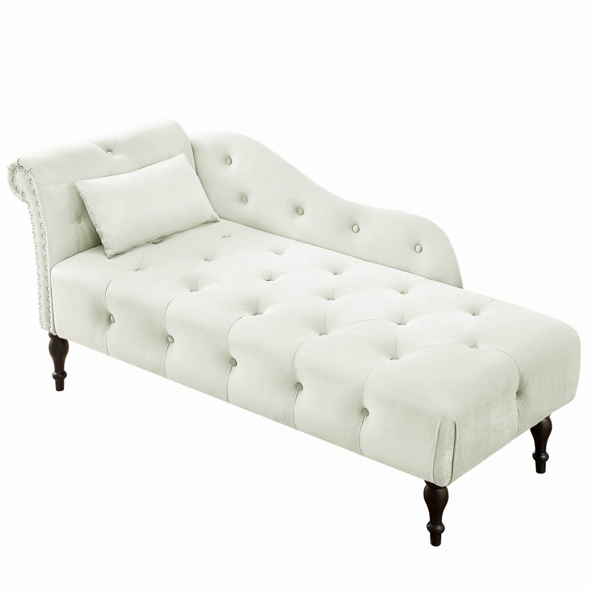Velvet Tufted Chaise Lounge Chair - Sleep Galleria