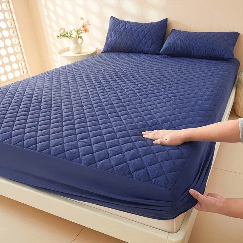 Waterproof Mattress Protector Cover Bed Fitted Sheet Single/Double/140/150/160 Muti Size Gray/White No Pillowcases - Sleep Galleria