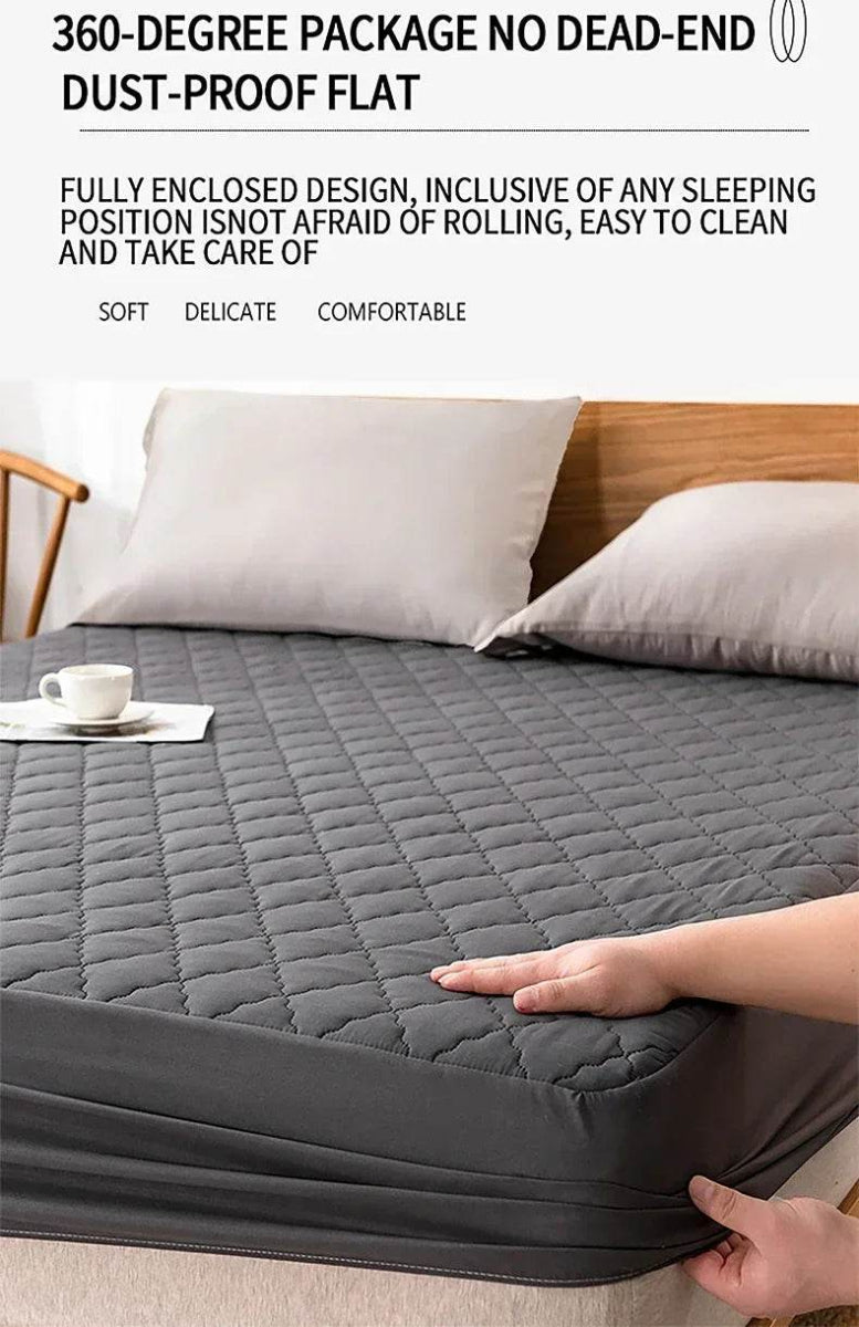 Waterproof Mattress Protector Cover Bed Fitted Sheet Single/Double/140/150/160 Muti Size Gray/White No Pillowcases - Sleep Galleria