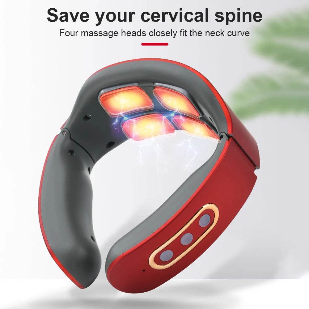 Electric Neck Shoulder TENS Pulse Massager With Heating - Sleep Galleria