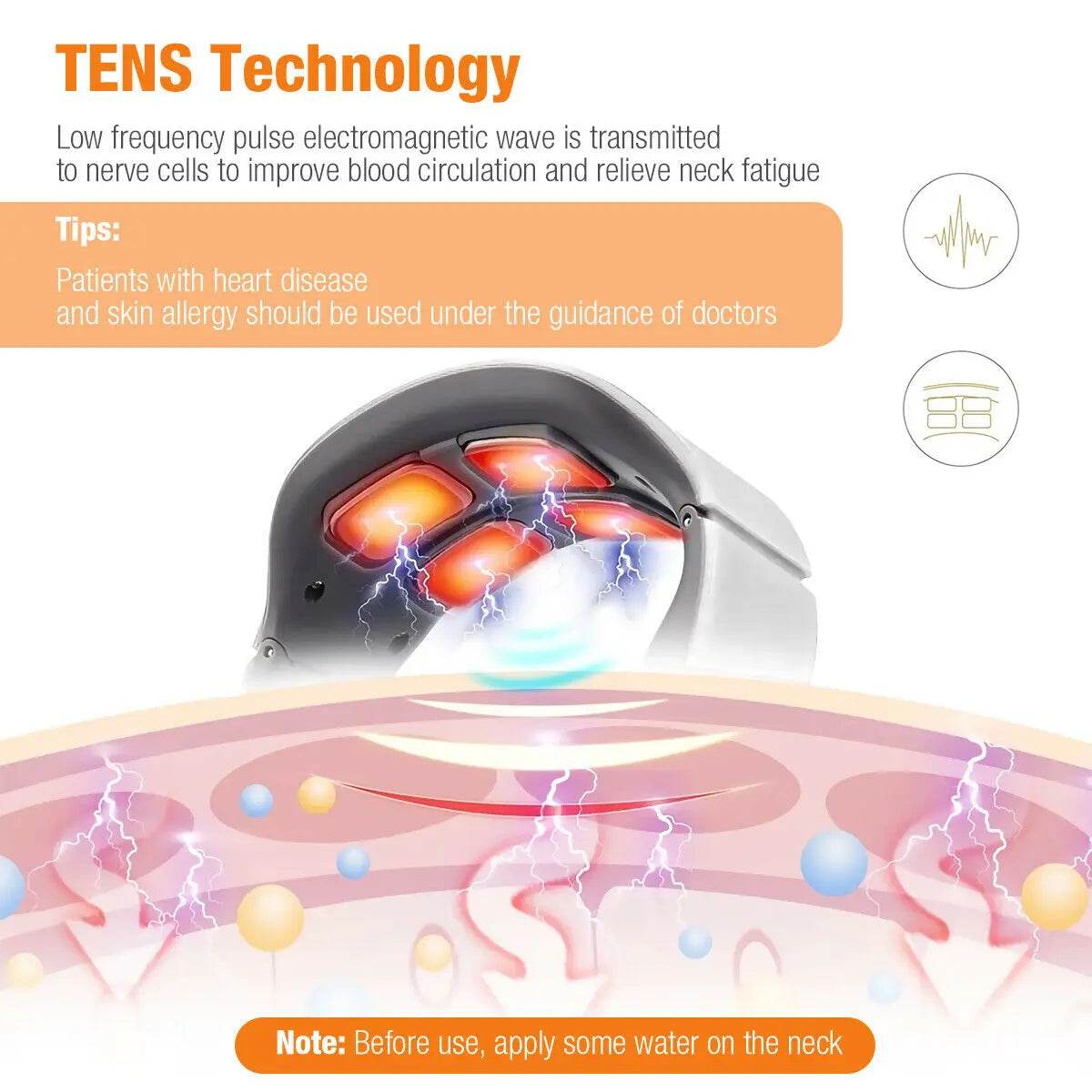 Electric Neck Shoulder TENS Pulse Massager With Heating - Sleep Galleria