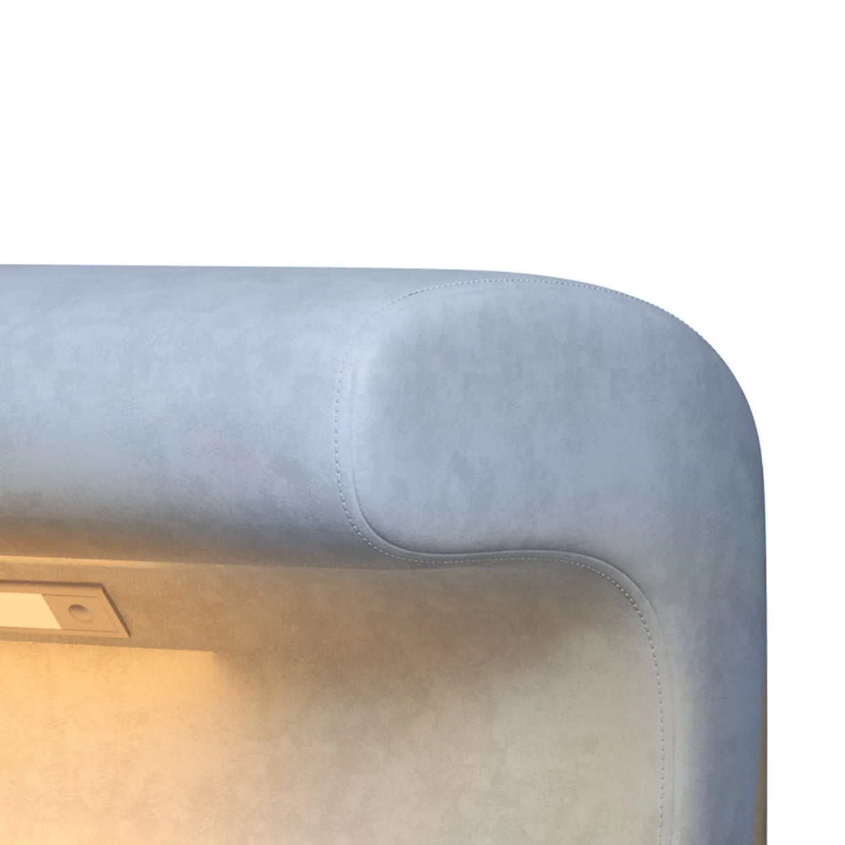 Modern Blue Leather Entryway Bench With LED Light - Omega Lifestyles