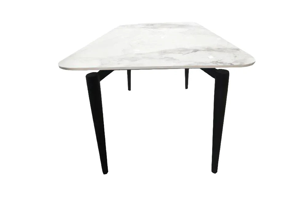 Sintered Stone Ceramic Tile Dining Table With Iron Legs - Omega Lifestyles