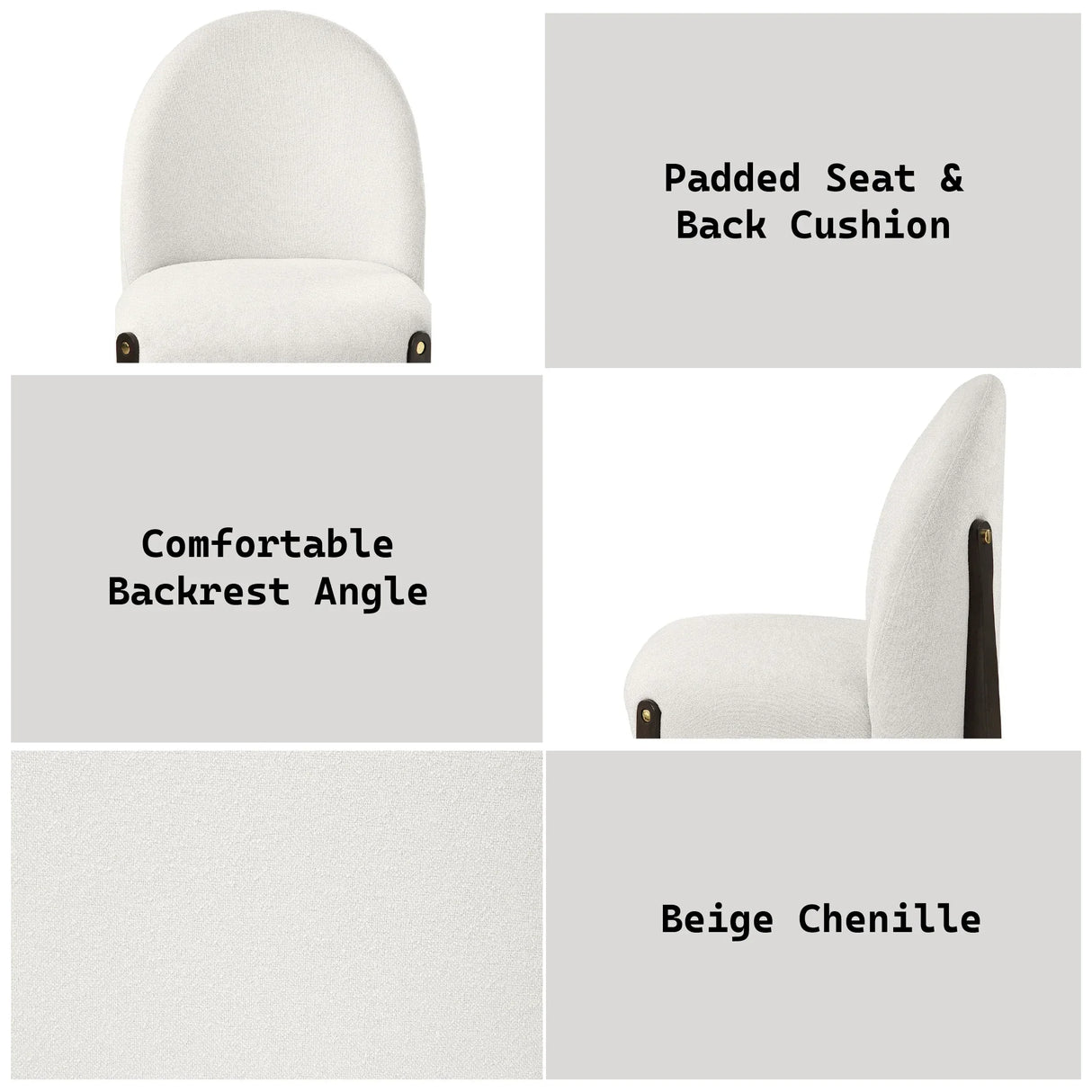 Set of 2 Beige Fabric Upholstered Side Chairs - Omega Lifestyles