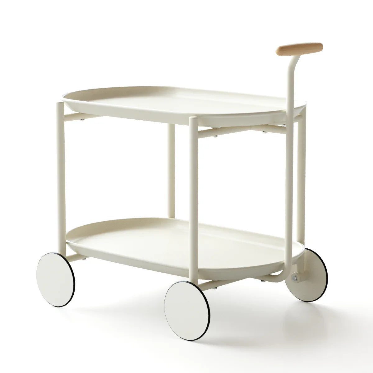 Artsy Ancient White Mobile Kitchen Storage Cart - Omega Lifestyles
