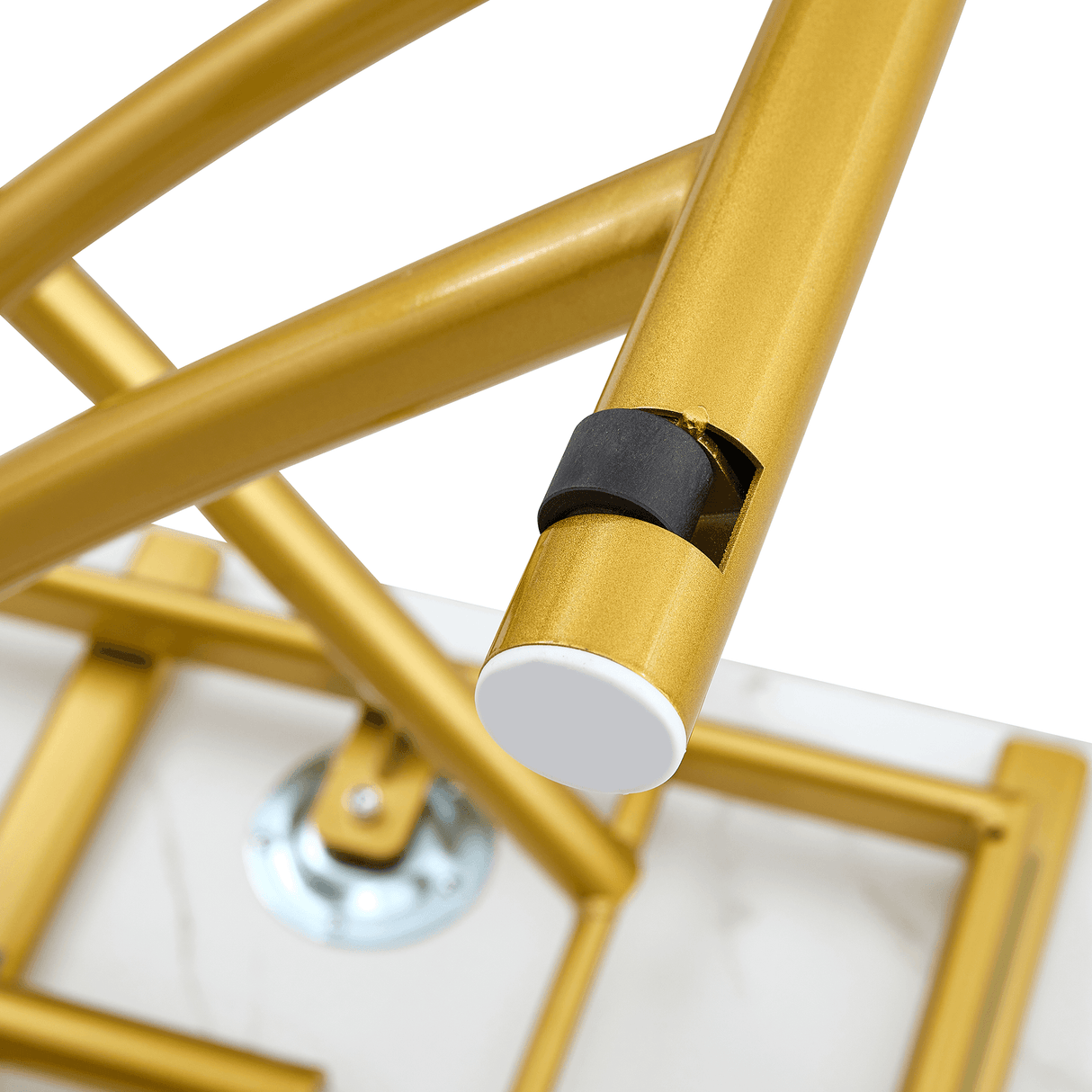 Multifunctional Adjustable Height White Gold Lift Table - Sleep Galleria