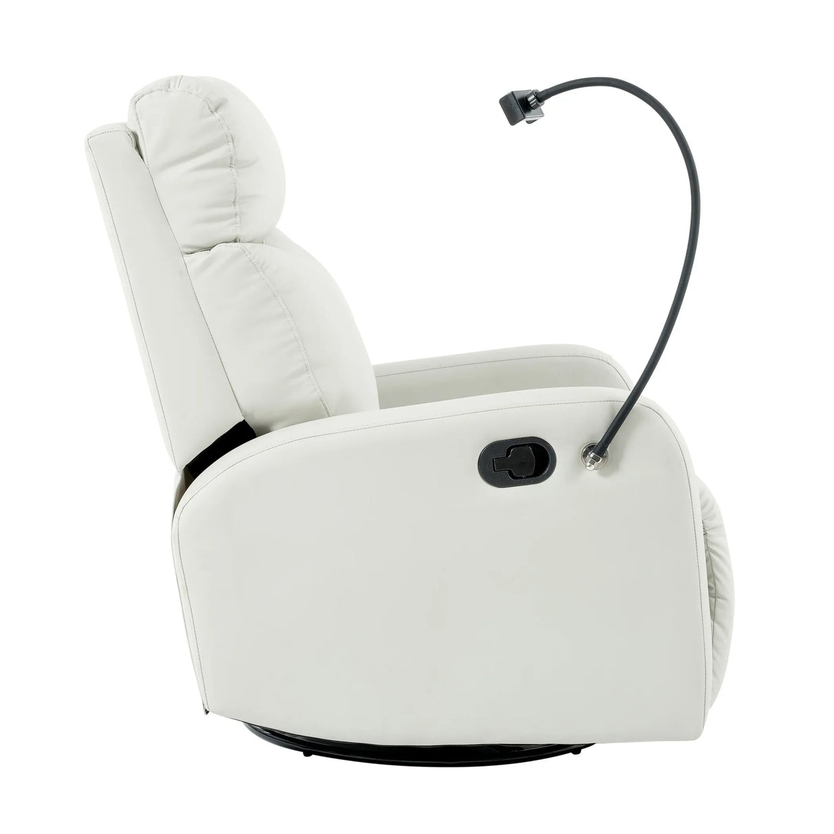 Modern Light Gray PU Rocking Recliner Chair With Footrest - Omega Lifestyles