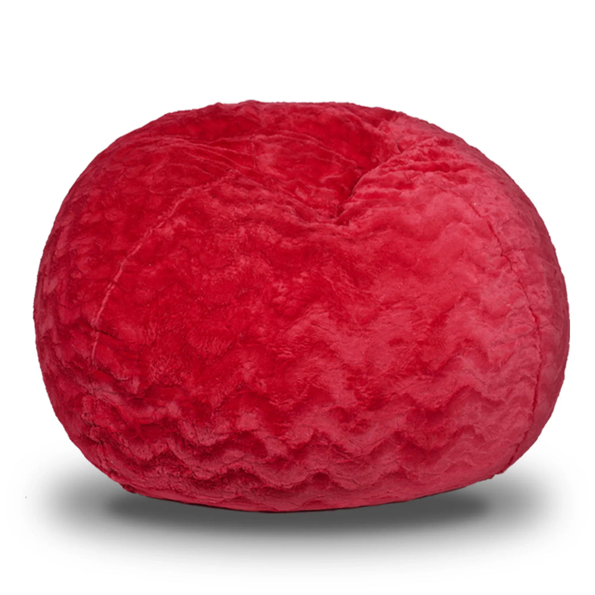 Red Faux Fur Memory Foam Shredded Foam Bean Bag Chair - Omega Lifestyles