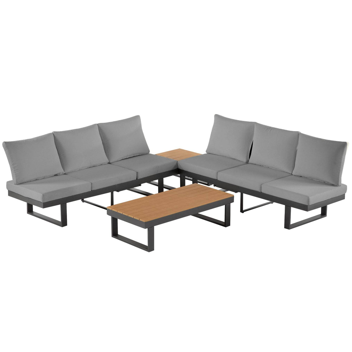 Adjustable Reclining Outdoor Sectional Patio Furniture Set