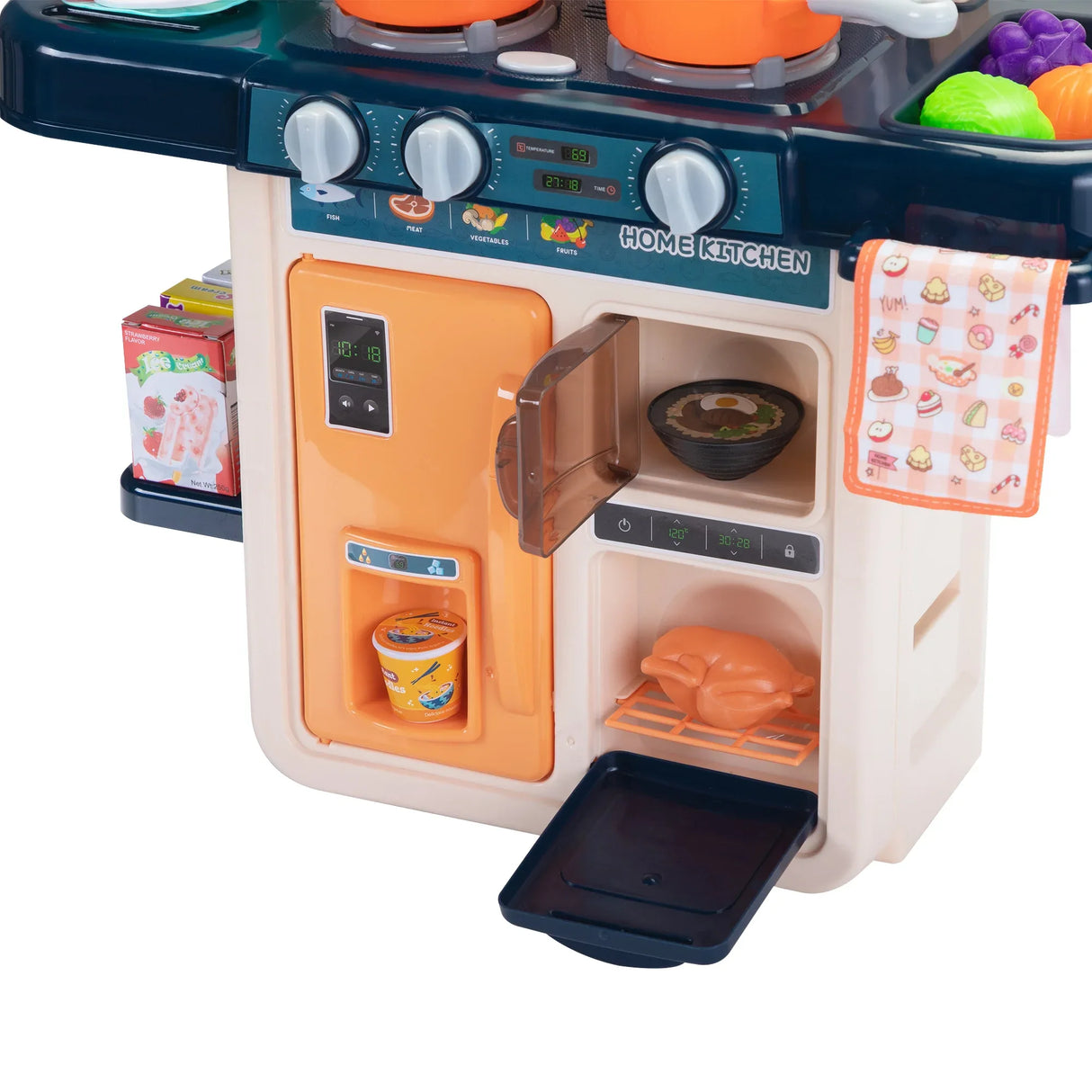 Kids Kitchen Playset With Real Sounds Light Accessories - Omega Lifestyles