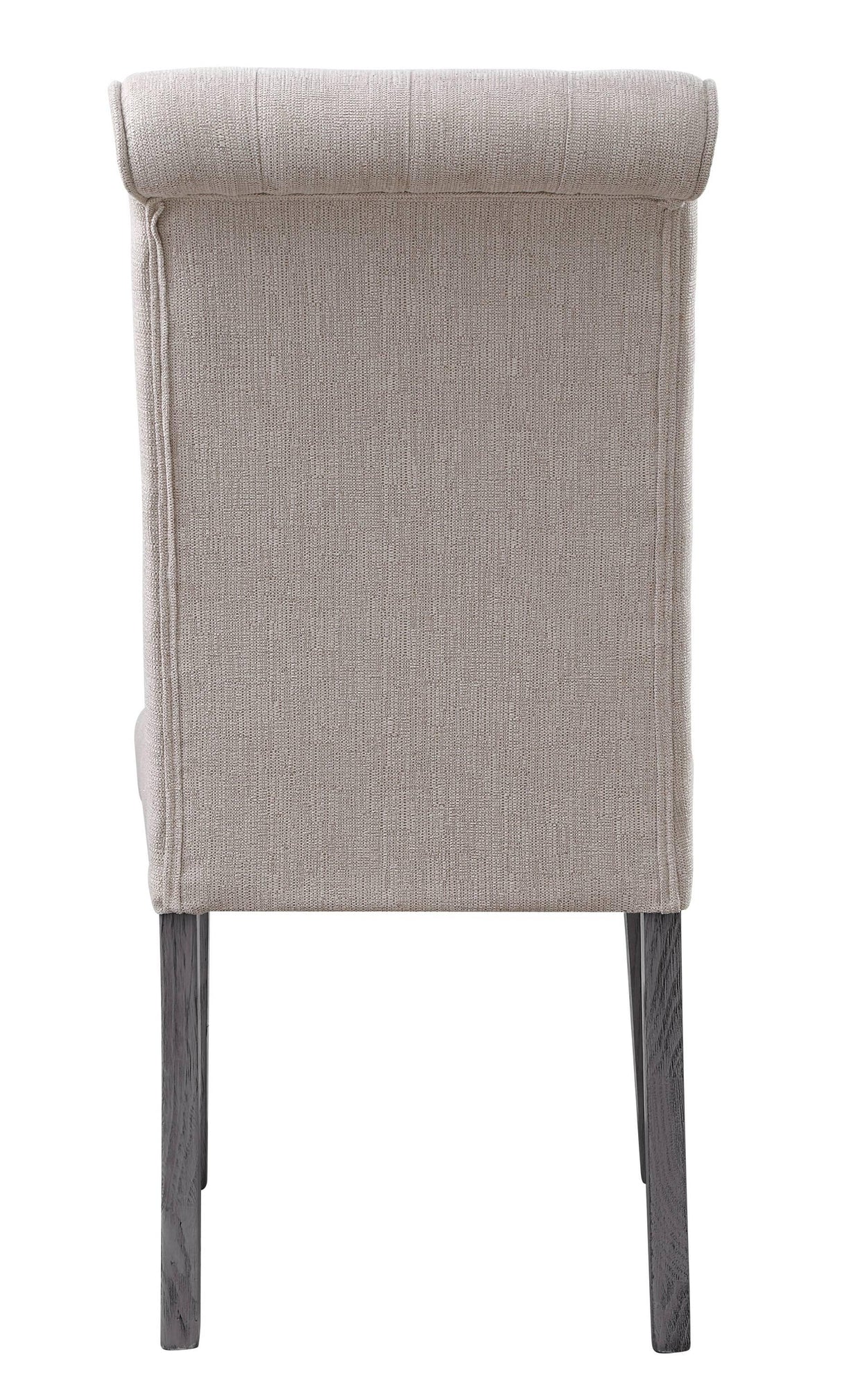 Set of 2 Beige Linen Synthetic Wood Side Chairs - Omega Lifestyles