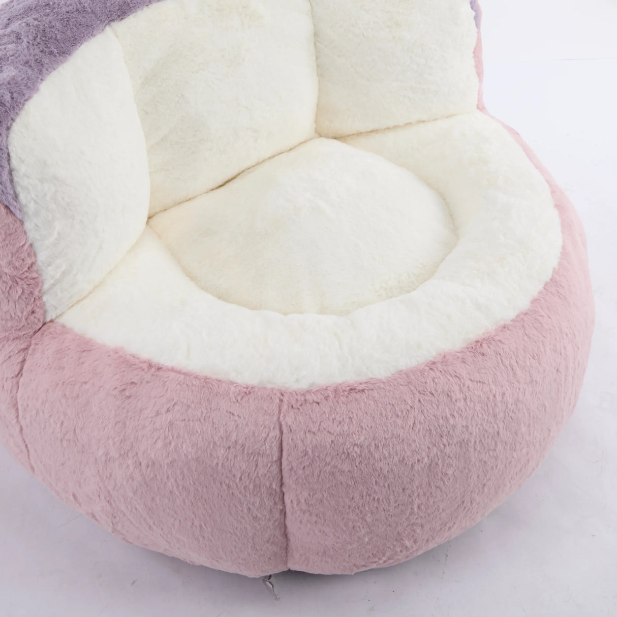 Multicolor Faux Fur Oversized Foam-Filled Bean Bag Chair - Omega Lifestyles