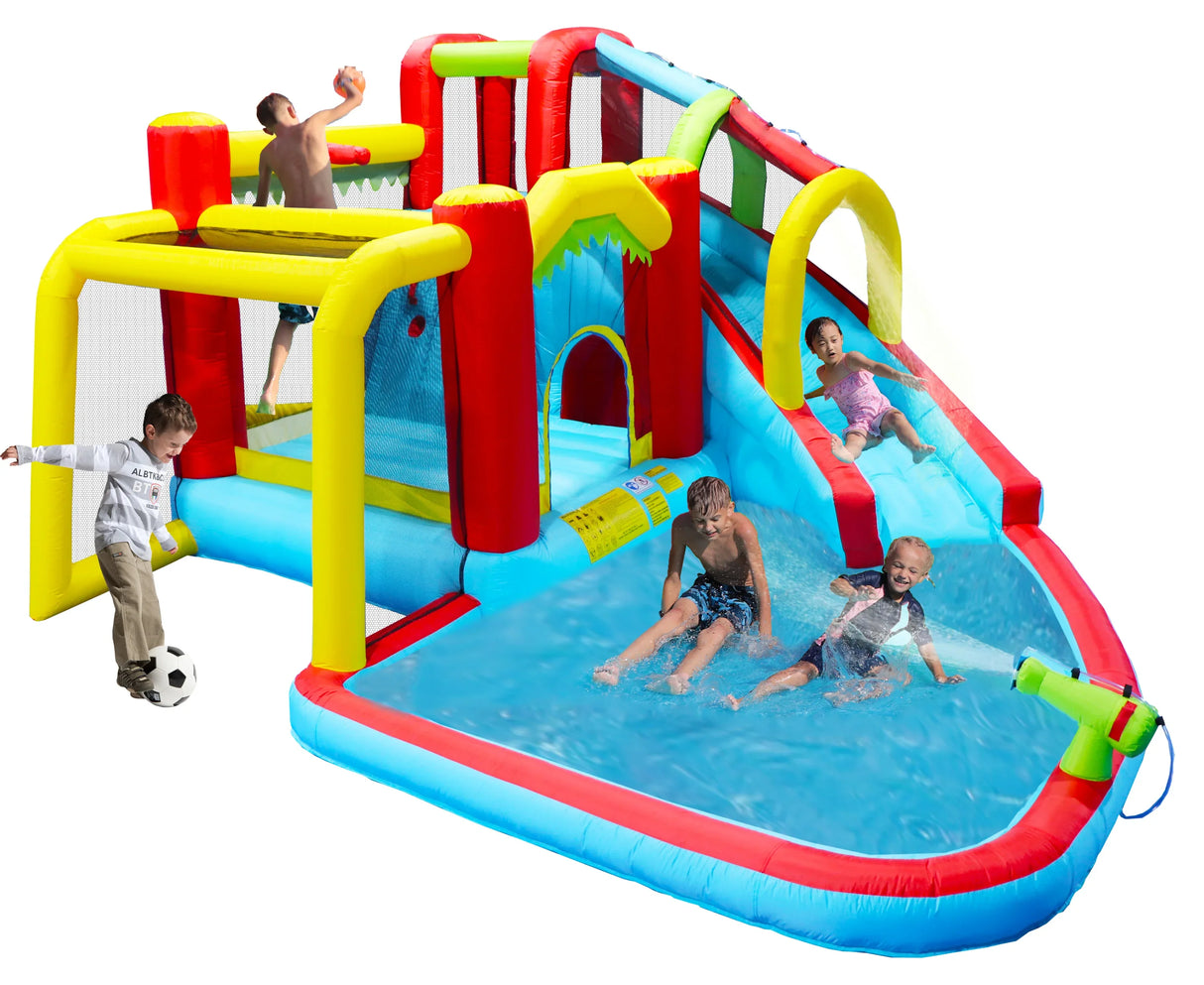 7-in-1 Inflatable Outdoor Water Park Bounce House - Omega Lifestyles