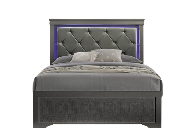 Blaze Twin Bed Frame With Upholstered Tufted LED Headboard - Omega Lifestyles