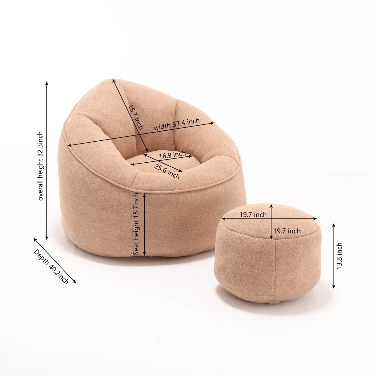 Microfiber Foam Filled Bean Bag Chair - Sleep Galleria