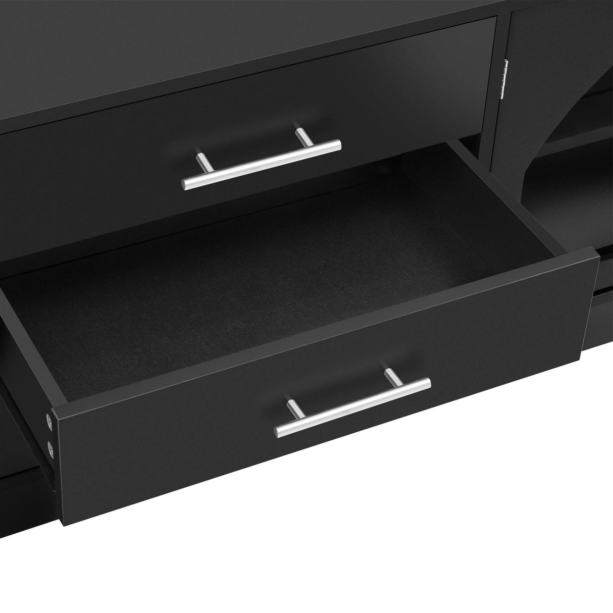 Modern Minimalist Black MDF TV Stand With Storage - Sleep Galleria