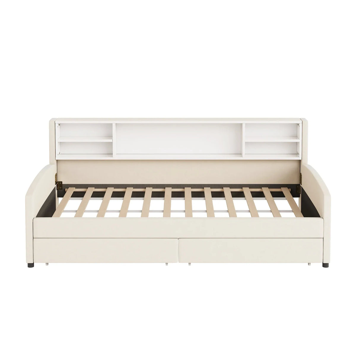 Twin Velvet Upholstered Platform Bed With Storage Drawers - Omega Lifestyles