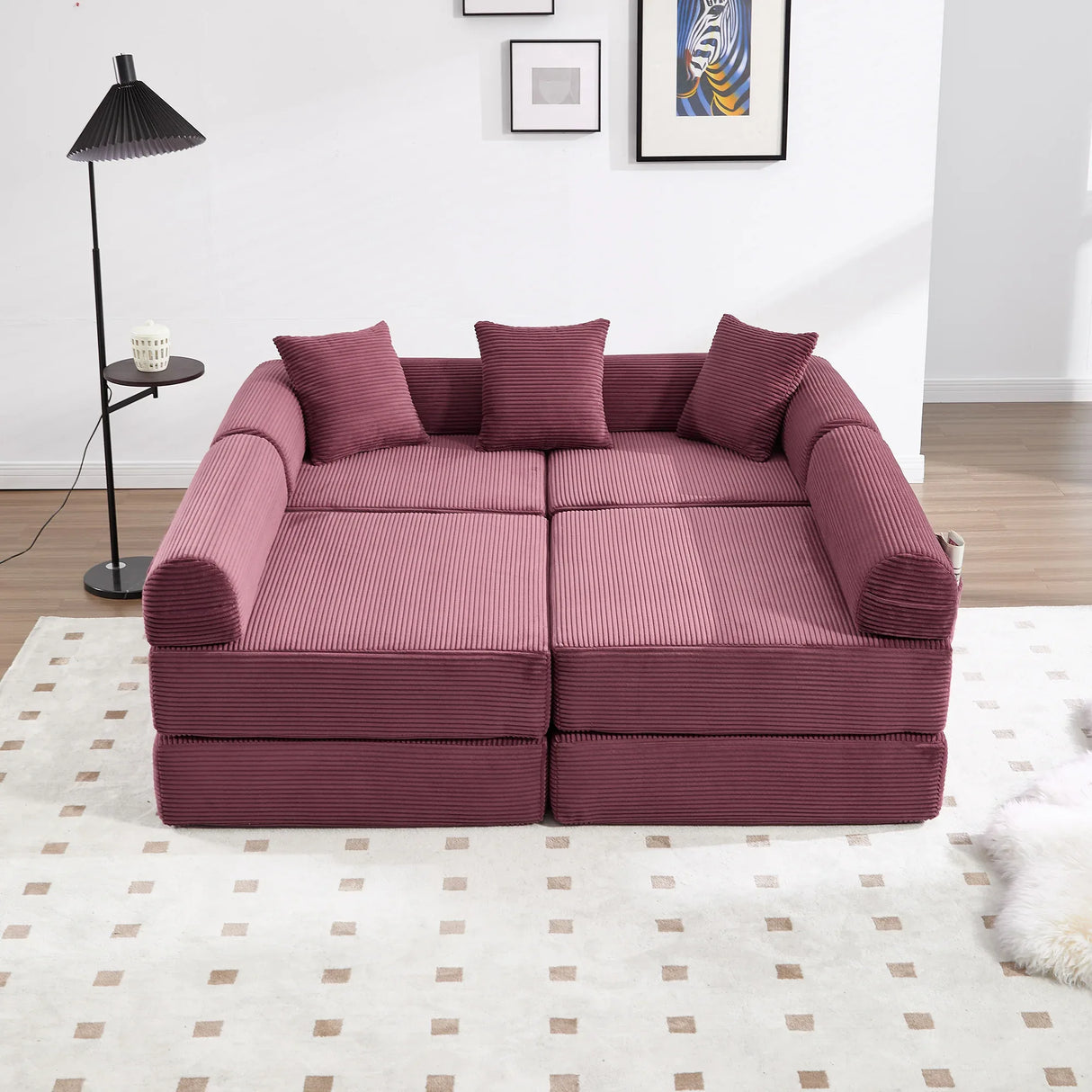 Convertible Corduroy Folding Memory Foam Sofa Bed - Omega Lifestyles