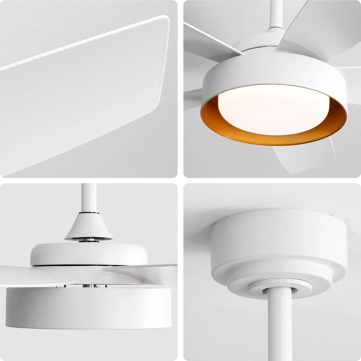 42-Inch White Remote Control Dimmable LED Ceiling Fan - Omega Lifestyles