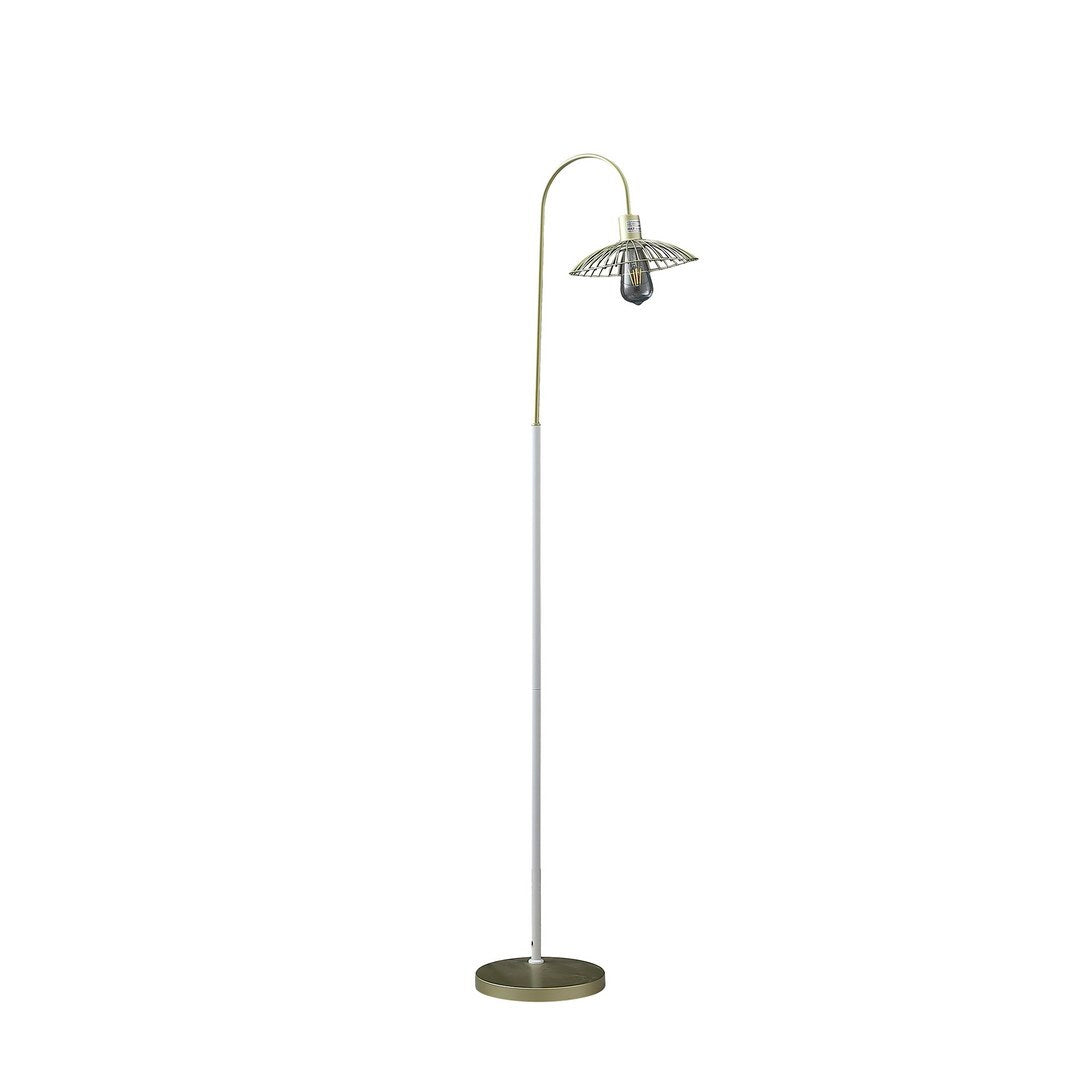 Industrial Farm Satin Matte Gold Metal Floor Lamp