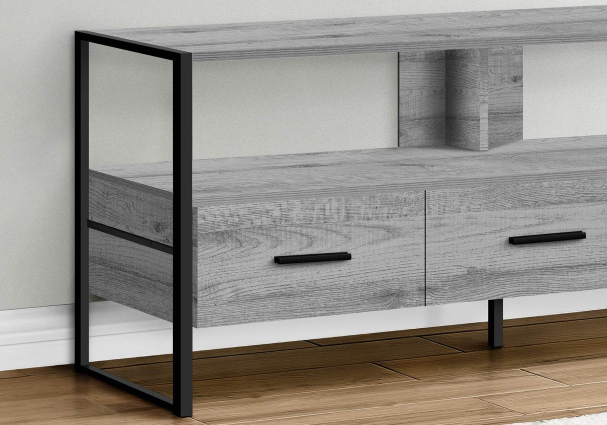Contemporary Grey Laminate TV Stand With Storage Drawers - Sleep Galleria
