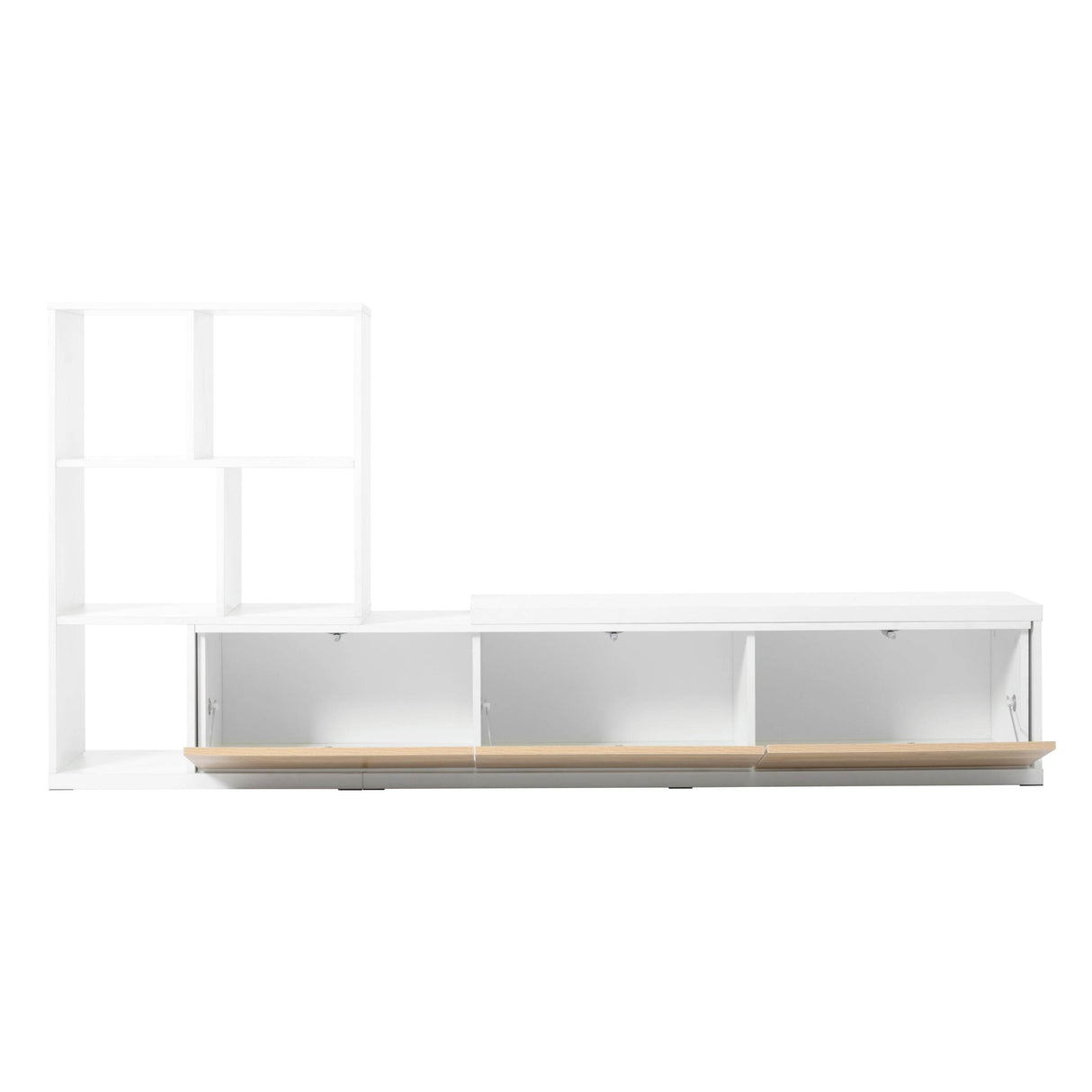 Adjustable Extendable White MDF TV Stand With Storage - Sleep Galleria
