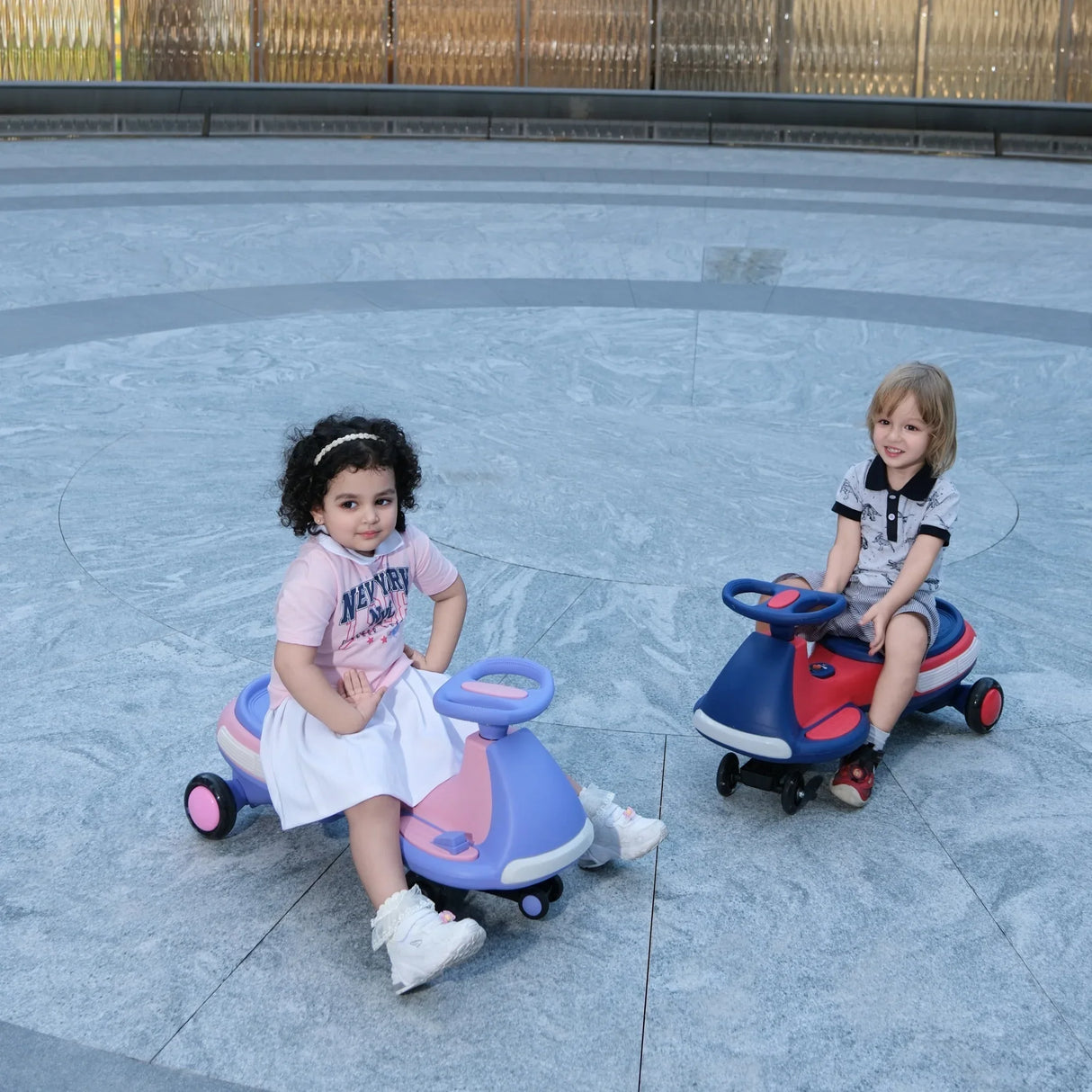 12V Kids Electric Ride-On Wiggle Car With Bluetooth Lights - Omega Lifestyles