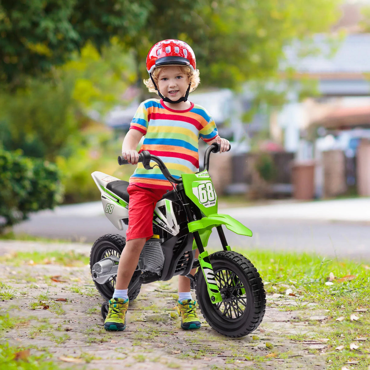 12V Kids Electric Dirt Bike With Training Wheels - Omega Lifestyles