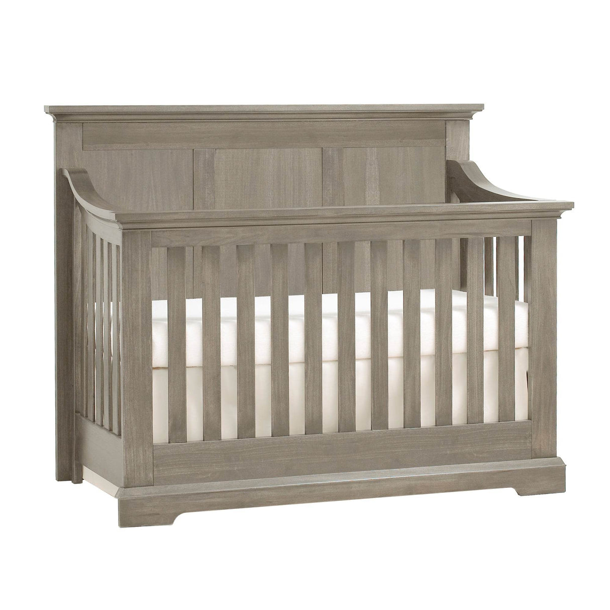 Solid Wood 4-in-1 Convertible Gray Baby Crib