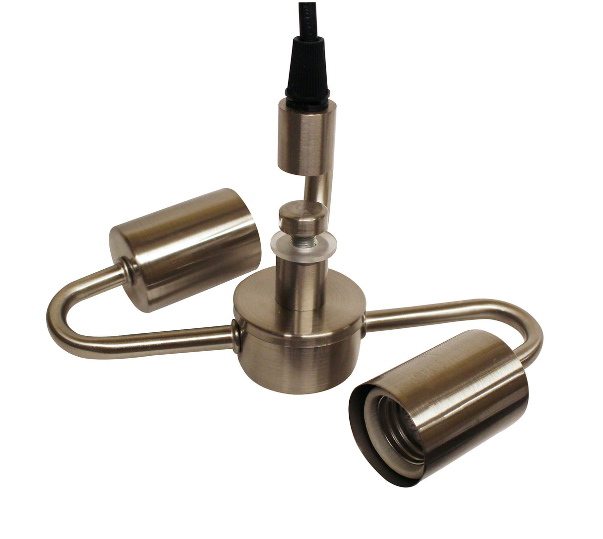 Vintage Brushed Nickel Industrial Pendant Light Fixture Set