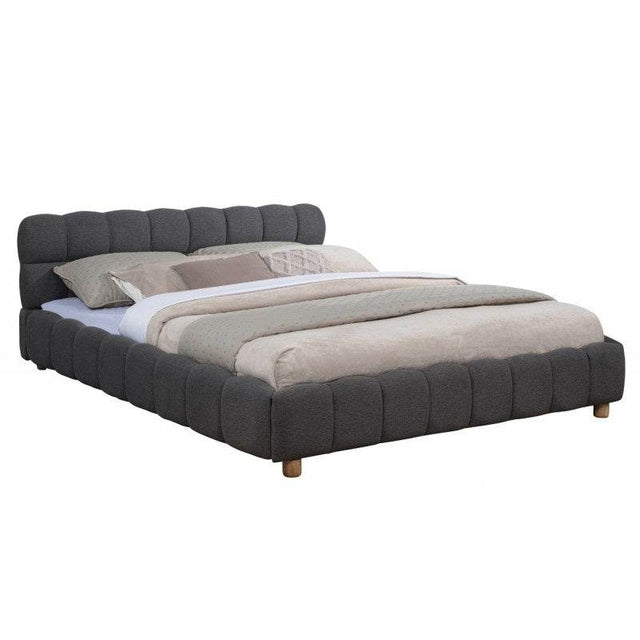 Contemporary Fabric Upholstered Queen Platform Bed Frame - Omega Lifestyles