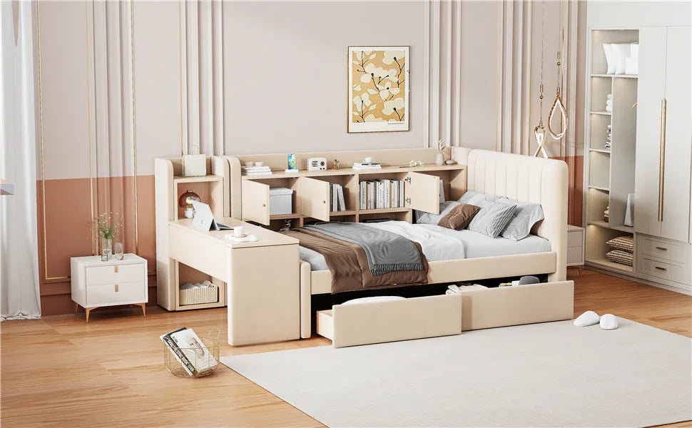 Twin Velvet Upholstered Daybed With Storage Drawers - Omega Lifestyles