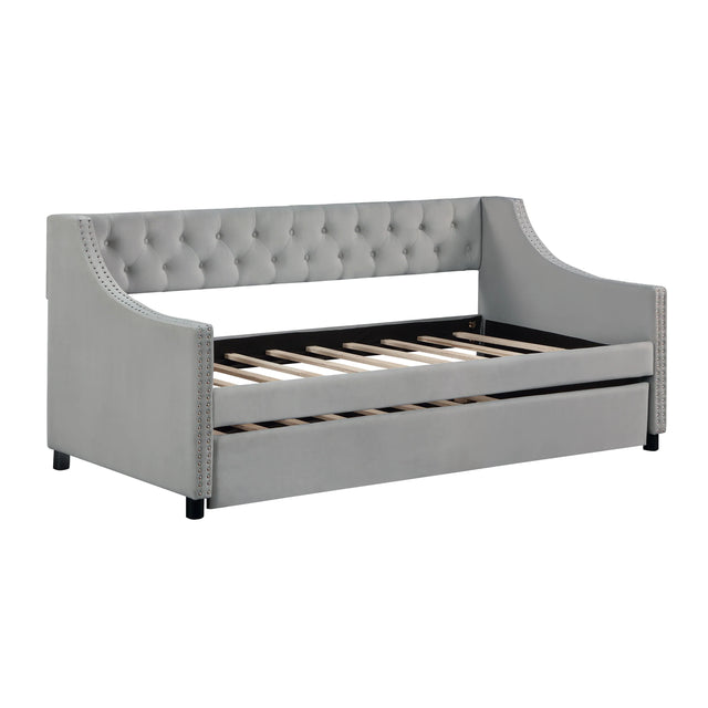 Twin Upholstered Wood Daybed With Trundle Frame - Omega Lifestyles