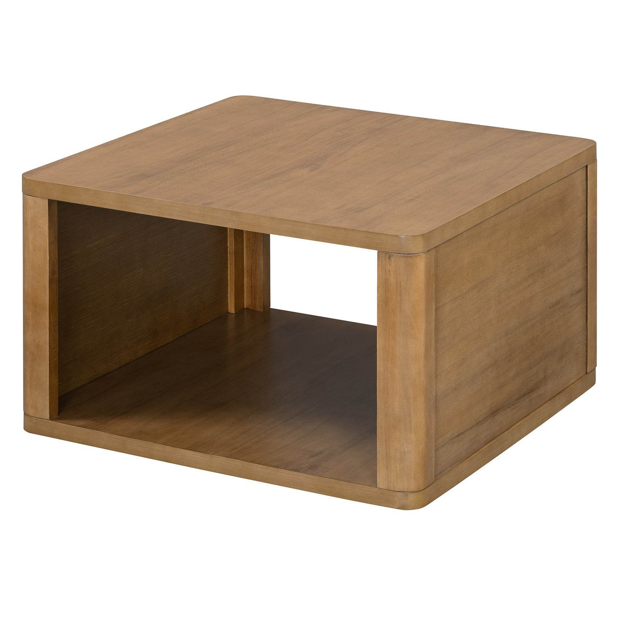 Natural Farmhouse Square Coffee Table With Storage - Sleep Galleria