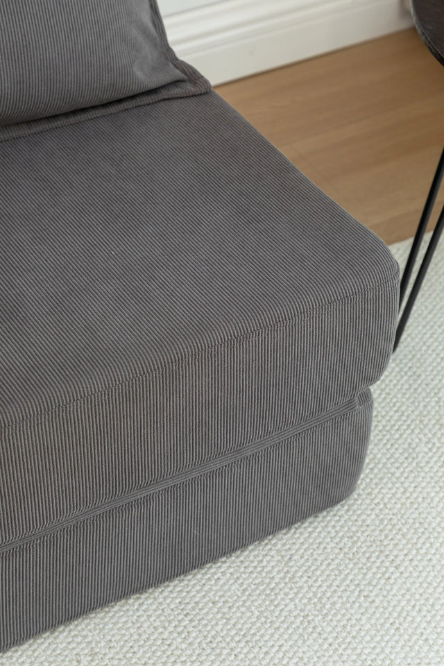 Foldable Corduroy 2-Seat Sofa Bed With Lumbar Pillow - Omega Lifestyles