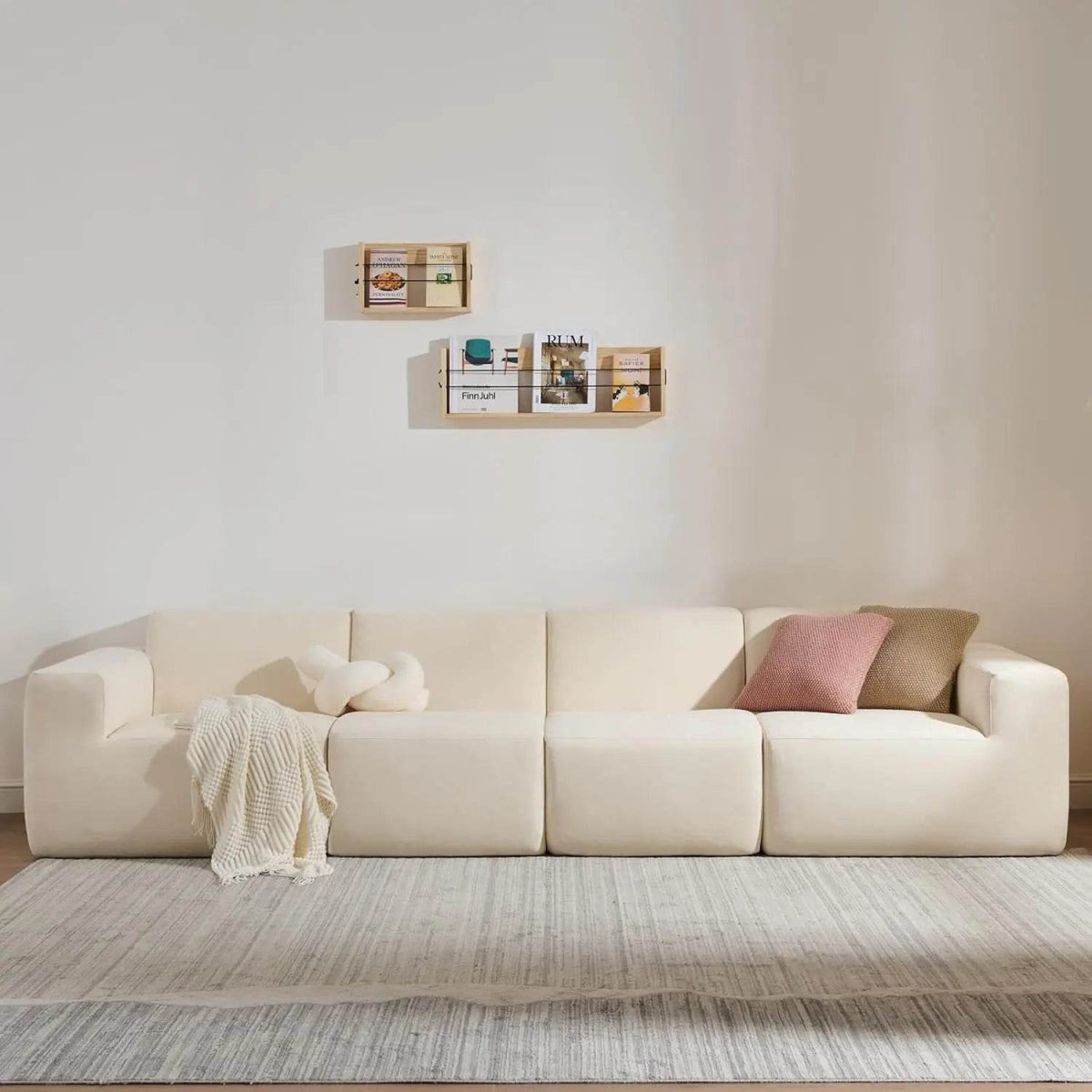 Modular L-Shaped Polyester Sectional Sofa With Deep Seat - Omega Lifestyles