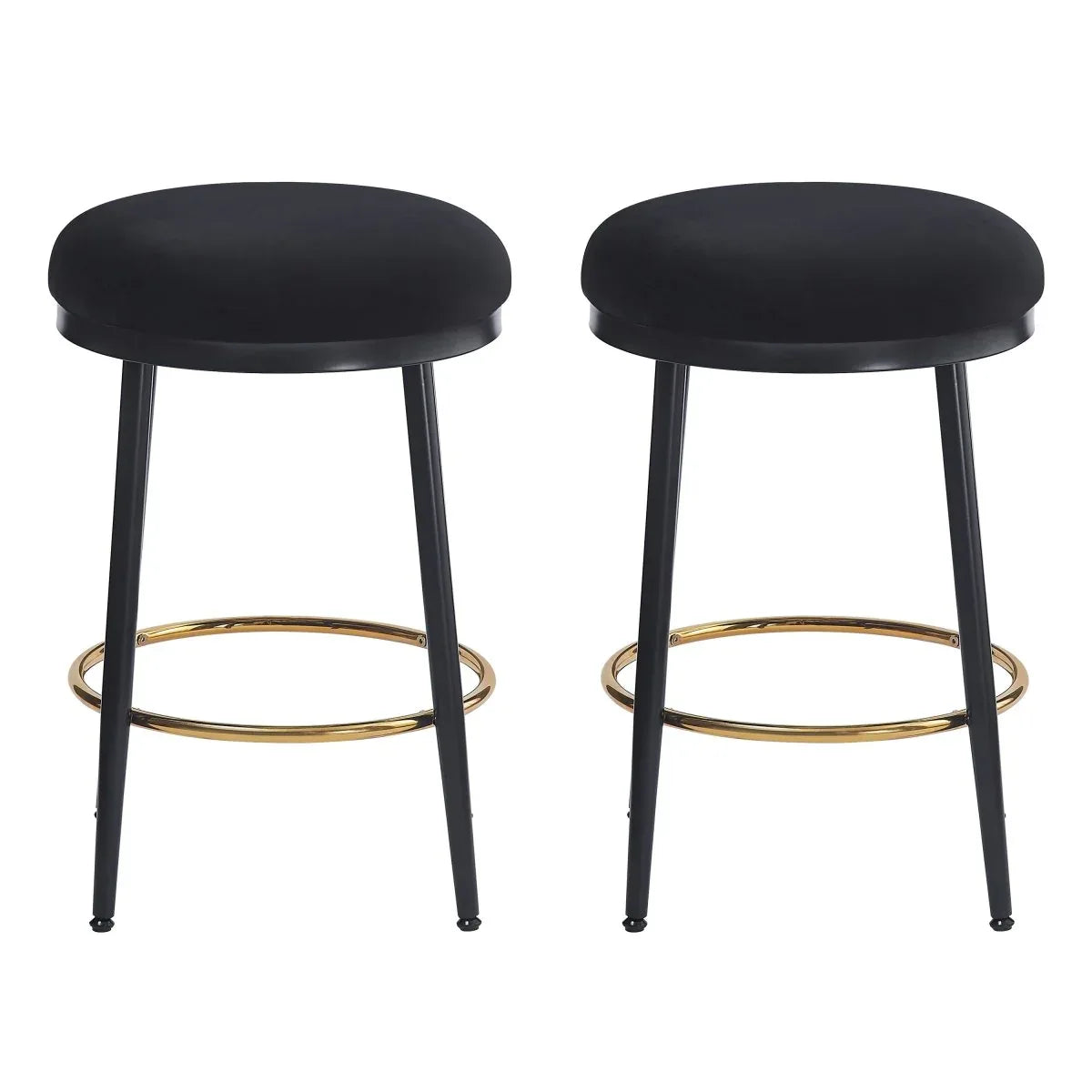 Modern Fabric Metal Counter Stools Set of 2 - Omega Lifestyles